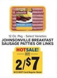 Food Lion Johnsonville breakfast sausage patties or links offer