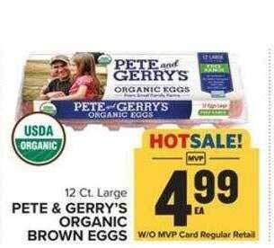 Food Lion Pete & gerry's organic brown eggs offer