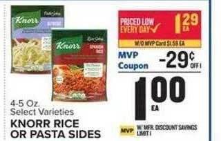 Food Lion Knorr rice or pasta sides offer