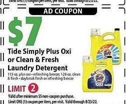 Festival Foods Tide simply plus oxi or clean & fresh laundry detergent offer