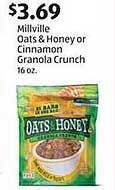 Aldi Millville oats & honey or cinnamon granola crunch offer