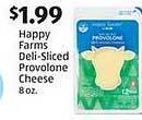 Aldi Happy farms deli-sliced provolone cheese offer