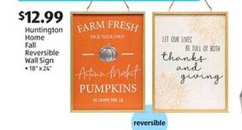 Aldi Huntington home fall reversible wall sign offer