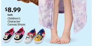 Aldi Children's character canvas shoes offer