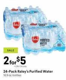 Bel Air Markets 24-pack raley's purified water offer