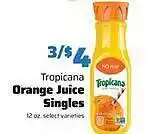 County Market Tropicana orange juice singles offer