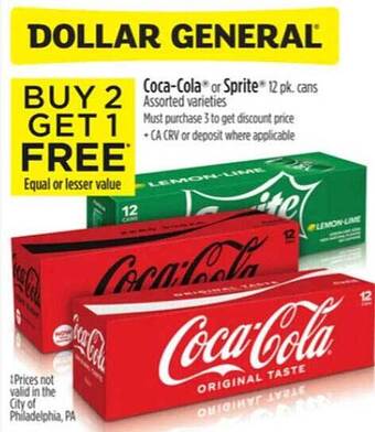 Dollar General Coca-cola or sprite offer