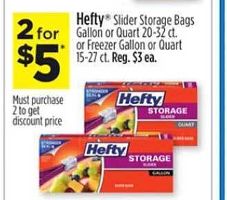 Dollar General Hefty slider storage bags offer