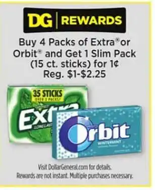 Dollar General Packs extra or orbit offer