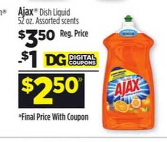 Dollar General Ajax dish liquid offer