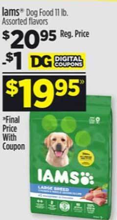 Dollar General Iams dog food offer