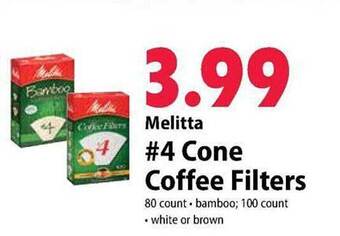 Festival Foods Melitta #4 cone coffee filters offer