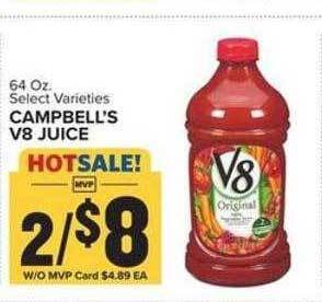 Food Lion Campbell's v8 juice offer