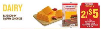 Food Lion Food lion natural cheese slices offer