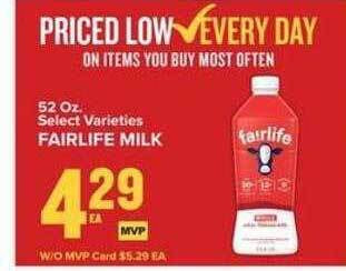 Food Lion Fairlife milk offer