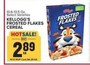 Food Lion Kellogg's frosted flakes cereal offer