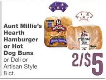 Forest Hills Food Aunt millie's hearth hamburger or hot dog buns offer