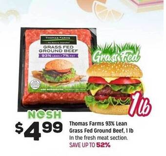 Grocery Outlet Thomas farms 93% lean grass fed ground beef offer