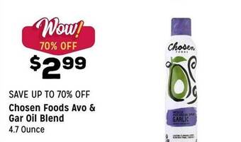 Grocery Outlet Chosen foods avo & gar oil blend offer
