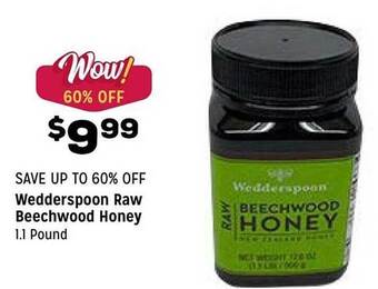 Grocery Outlet Wedderspoon raw beechwood honey offer