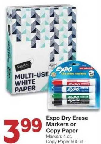 Market Street Expo dry erase markers or copy paper offer