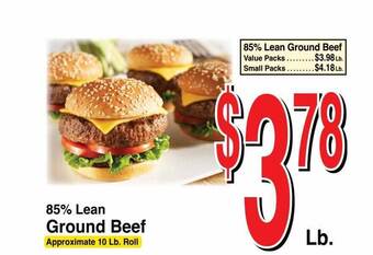 Super Saver 85% lean ground beef offer