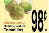 Super Saver Daniels produce tomatillos offer