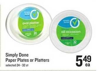Lowes Foods Simply done paper plates or platters offer