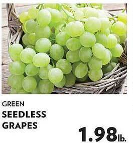 Reasors Green seedless grapes offer