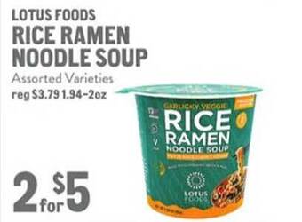 New Seasons Market Lotus foods rice ramen noodle soup offer
