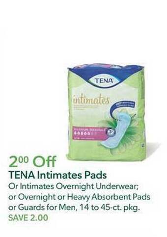Publix Tena intimates pads offer