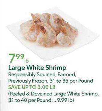Publix Large white shrimp offer
