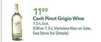 Publix Cavit pinot grigio wine offer