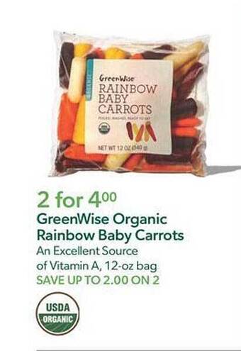 Publix Greenwise organic rainbow baby carrots offer