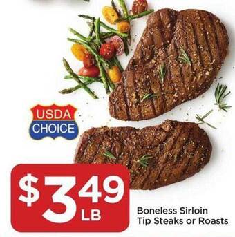 Food 4 Less Boneless sirloin tip steaks or roasts offer