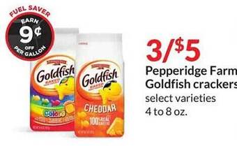 Hy-Vee Pepperidge farm goldfish crackers offer