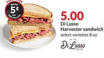 Hy-Vee Di lusso harvester sandwich offer