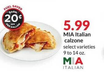 Hy-Vee Mia italian calzone offer
