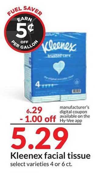 Hy-Vee Kleenex facial tissue offer
