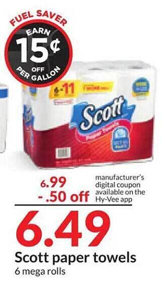 Hy-Vee Scott paper towels offer