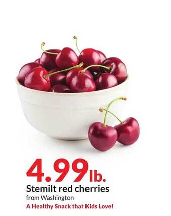 Hy-Vee Stemilt red cherries offer