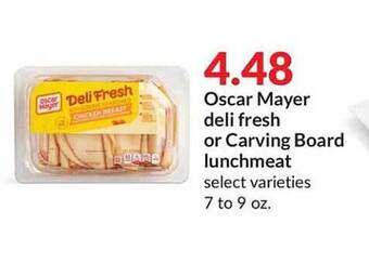Hy-Vee Oscar mayer deli fresh or carving board lunchmeat offer
