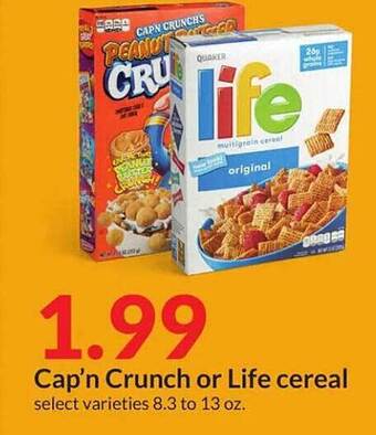 Hy-Vee Cap'n crunch or life cereal offer