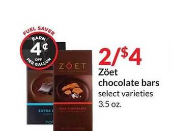 Hy-Vee Zöet chocolate bars offer