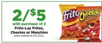 Hy-Vee Frito-lay fritos cheetos or munchies offer
