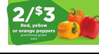 Hy-Vee Red yellow or orange peppers offer