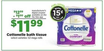 Hy-Vee Cottonelle bath tissue offer