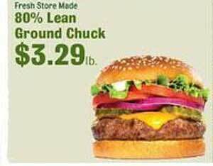 Robert Fresh Market 80% lean ground chuck offer