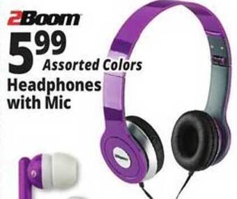 Ocean State Job Lot 2boom headphones with mic offer