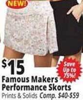 Ocean State Job Lot Famous makers performance skorts offer